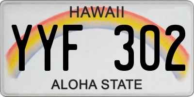 HI license plate YYF302
