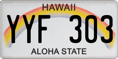 HI license plate YYF303