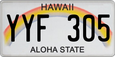 HI license plate YYF305