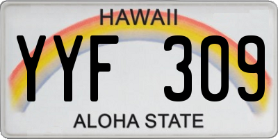 HI license plate YYF309