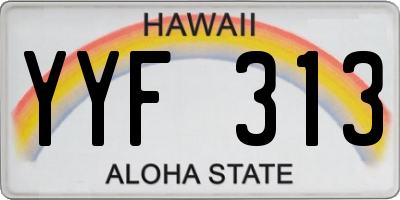 HI license plate YYF313
