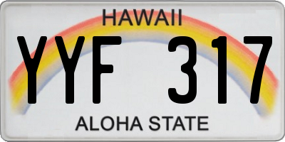 HI license plate YYF317