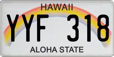 HI license plate YYF318