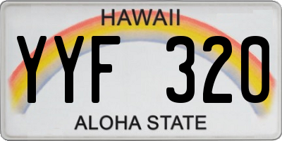 HI license plate YYF320