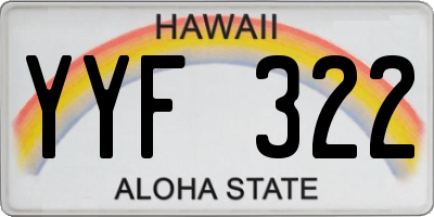 HI license plate YYF322