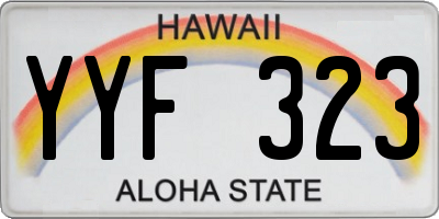 HI license plate YYF323