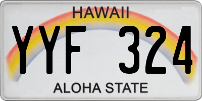 HI license plate YYF324