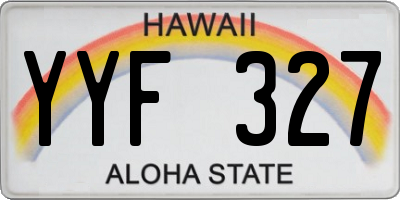 HI license plate YYF327