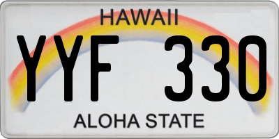 HI license plate YYF330