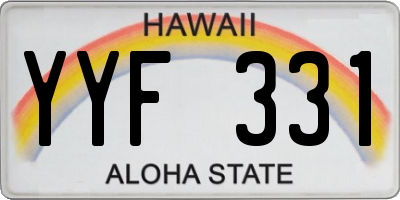 HI license plate YYF331