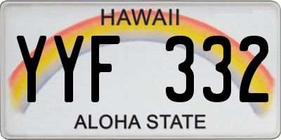 HI license plate YYF332