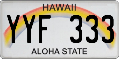 HI license plate YYF333