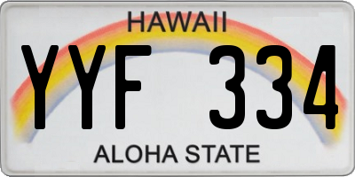 HI license plate YYF334