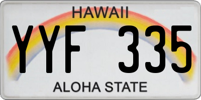 HI license plate YYF335