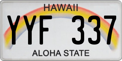 HI license plate YYF337