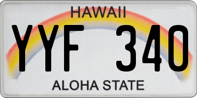 HI license plate YYF340