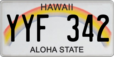 HI license plate YYF342