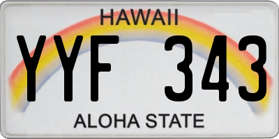 HI license plate YYF343