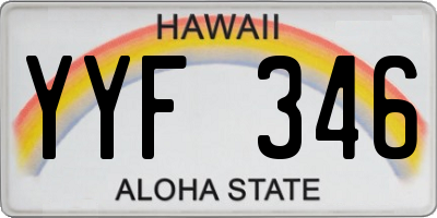 HI license plate YYF346