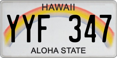 HI license plate YYF347
