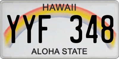 HI license plate YYF348