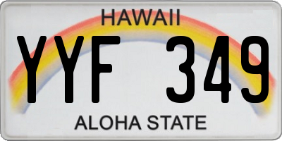 HI license plate YYF349