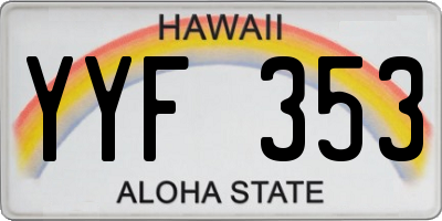 HI license plate YYF353