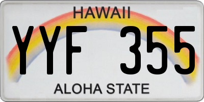 HI license plate YYF355