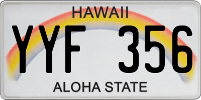 HI license plate YYF356