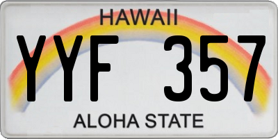 HI license plate YYF357