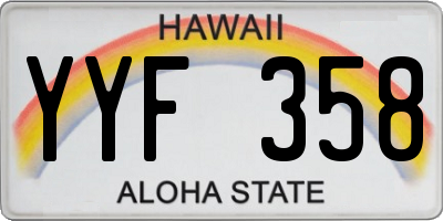 HI license plate YYF358