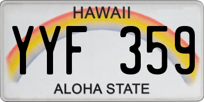 HI license plate YYF359