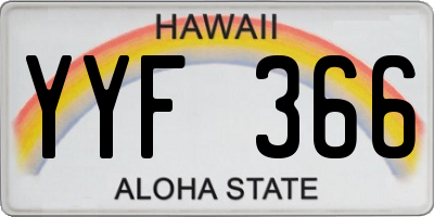 HI license plate YYF366
