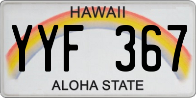 HI license plate YYF367