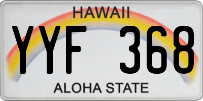 HI license plate YYF368