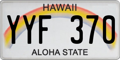 HI license plate YYF370