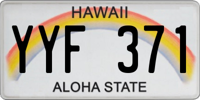 HI license plate YYF371