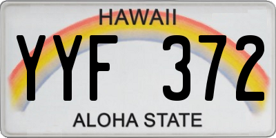 HI license plate YYF372