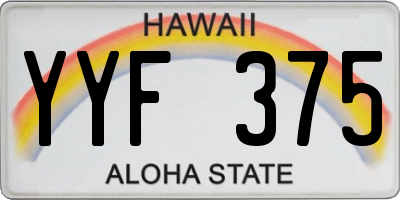 HI license plate YYF375