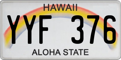 HI license plate YYF376