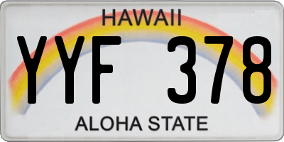 HI license plate YYF378