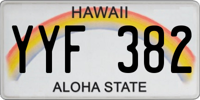 HI license plate YYF382