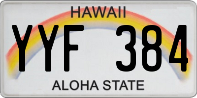 HI license plate YYF384