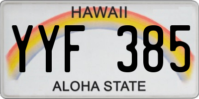 HI license plate YYF385