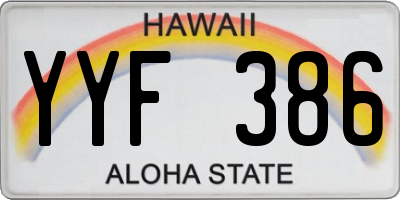 HI license plate YYF386