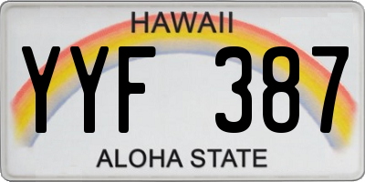 HI license plate YYF387