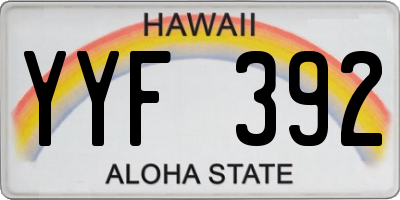 HI license plate YYF392