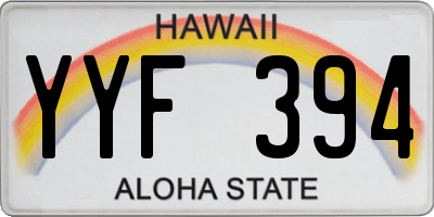 HI license plate YYF394
