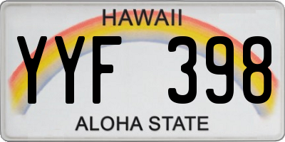 HI license plate YYF398