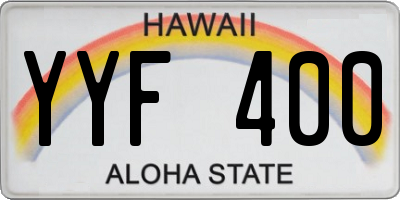 HI license plate YYF400